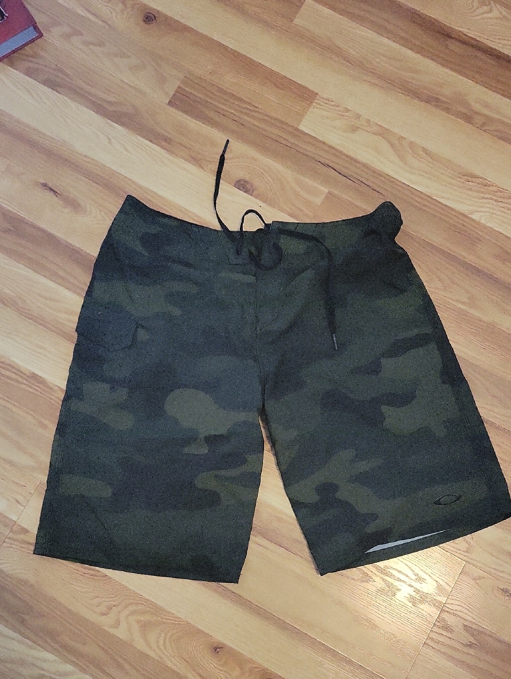 Oakley Black and Green Camo Board Shorts